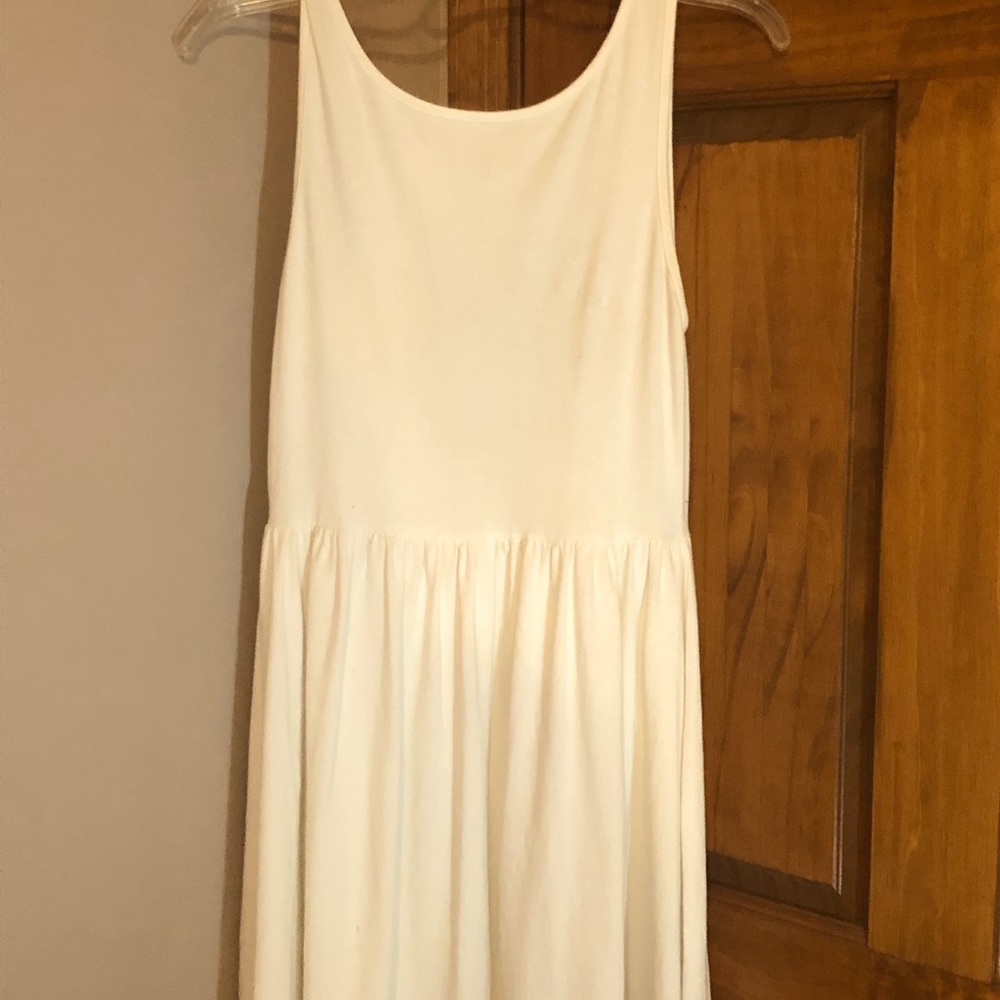 🔷 ASOS White Cotton Scoop Back Dress